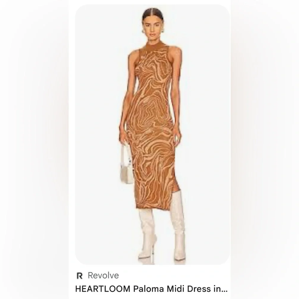 Revolve Paloma midi dress, brown & tan swirl - Picture 11 of 11